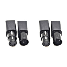 2Pair DMX to RJ45 Connector RJ45 Ethernet to 5 Pin XLR DMX Female & Male Adapter for Audio Video