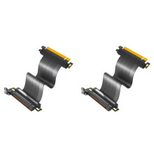 2X PCIE 4.0 16X Extension Cable High Speed GPU Riser Cable with PCI Express Port for GPU Extension Cable 25cm 180 Degree