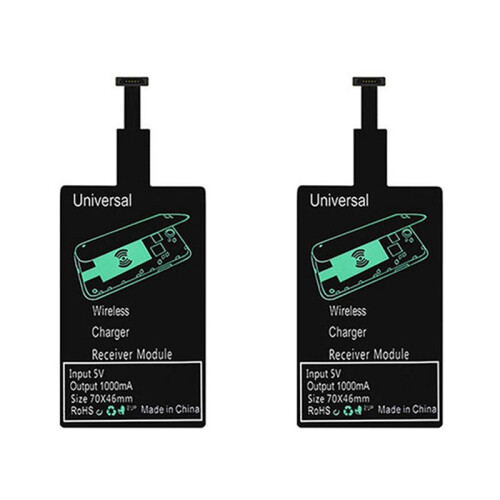 2X  Wireless Charging Receiver Universal Fast Wireless Charger Adapter(for Micro-USB B)