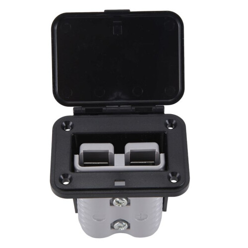 2X Plug Holder for Anderson Plugs 175A Panel Base with Dust Cover High Current Connector Fixing Bracket