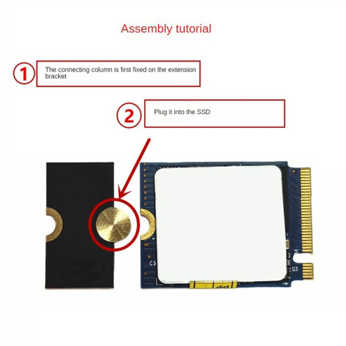 3X Adaptateur de Disque SSD M2 M2 2230 SSD Vers 2242 Carte de Conversion 2230 Vers 2242 Support D'Extension 1