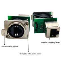 15x Ethercon Rj45 Chassis Socket,D-N8FDP RJ45 Feed/Pass Panel Mount Jack,D Series Cat5 RJ45 Vertical Panel-Mount