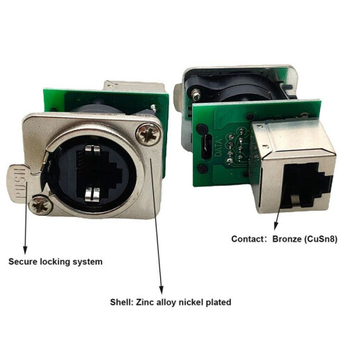 15x Ethercon Rj45 Chassis Socket,D-N8FDP RJ45 Feed/Pass Panel Mount Jack,D Series Cat5 RJ45 Vertical Panel-Mount