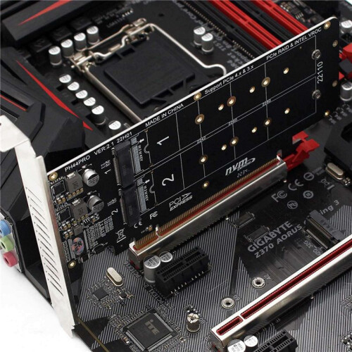 3X Double-Sided 4-Disk NVME  Card PCIeX16 to M.2 M-Key NVMEx4SSD 2U Server  Array Expansion Adapter Split Card 1