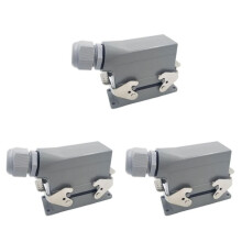 3X Rechteckige Hochleistungssteckverbinder HDC HE 10 Core Pin 16A 500V Wasserdichter Luftfahrtstecker Side Connector,HDC-HE-010