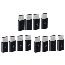 12x Micro-USB Till Usb C-Adapter, Till Typec-Laddningsadapter, USB-Typ C-Adapterkonverteringskontakt med Resistor
