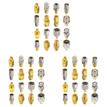 3 Set Connettori SMA di Tipo 16 Kit Adattatori SMA da SMA un MCX/TV/F/N/BNC/UHF/RP-SMA Connettore di Prova Placcato nel Oro Nichelato di Tipo Diritto