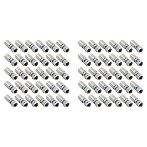 60Pcs RG6 F Compression Connector RF Wire Connector Solderless Adapter