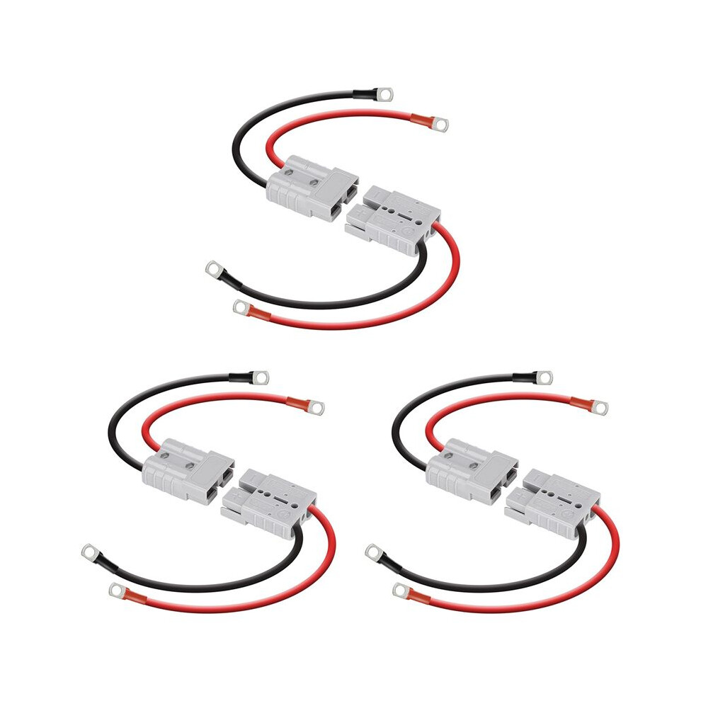 6X For Anderson Connector 50A Kit For Anderson Plug 8 Guage 30Cm Battery Cables Waterproof Quick Connectors For Lifepo4 6033119918366