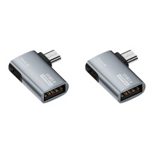 2X 4K OTG-Kabeladapter Strömförsörjd Micro-USB Till USB med Vinkeldesign. Lämplig för Surfplatta, TV (Höger)