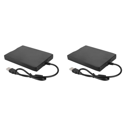 2X USB Floppy Disk Reader Drive 3.5In External Portable 1.44 MB FDD Diskette Drive for Windows 7 8 2000 XP Vista PC 1