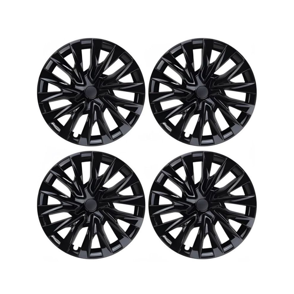 18 Inch Hubcaps Set Of 4 Bright Wheel Covers For Tesla Model 3 Highland 2023 2024 Black 9174973134985