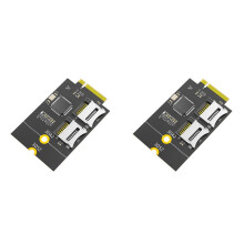 2X Dual Micro- Card, TF Card to NGFF M.2 Key B Reader Adapter Converter (Supports USB Bus, Not Bus)