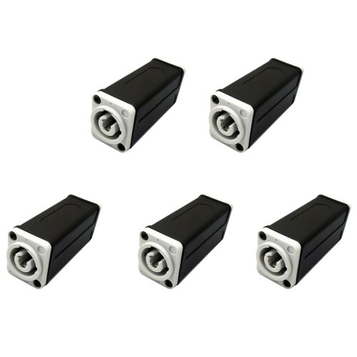 5X LED PowerCon AC Coupler Adapter Extender Connector High Quality Speakon Panel Mount Straight Adapter White to White 1