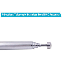 (8 Pack) BNC Radio Antenna with BNC Male Plug Jack Connector Adapter Telescopic Stainless Steel VHF UHF BNC Antenna