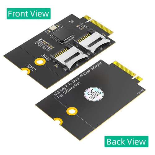2X Dubbelt Micro--Kort, TF-Kort Till NGFF M.2 Key B Reader Adapter Converter (Stöder USB-Buss, Inte -Buss) 2