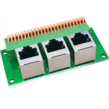 5X RJ45 Female Breakout Board,Solderless RJ45 to 8Pin Quick Spring Terminal,Three Ways RJ45 Female Connector