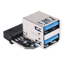 4X 20Pin to Dual USB3.0 Adapter Connverter Desktop Motherboard 19 Pin/20P Header to 2 USB A Female Connector,PH21