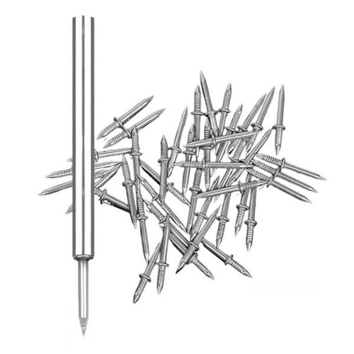 500Pcs Double- Skirting Thread Seamless Nail Double Headed Nails Invisible Security Screws with 5 Installation Tool
