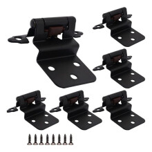 Cabinet Hinges, 8 Pack 3/8Inch Inset Black Door Hinges, Flush Face Mount Self Closing Black Hinges for Cabinet Doors