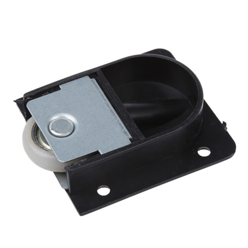Wardrobe Black Plastic Plate 25mm Dia Wheel Sliding Door Roller 2