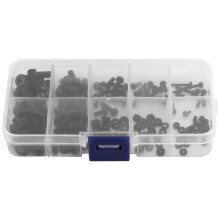 150St M2 M2.5 M3 M4 M5 Nylon Sexkantsskruv Bult Mutter Standoff Spacer Sortiment Kit Svart
