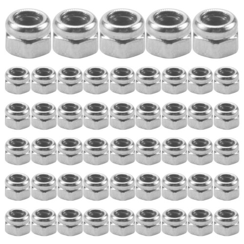 50pcs M2 Zinc Plated Self-Locking Nylon Insert Hex Lock Nuts