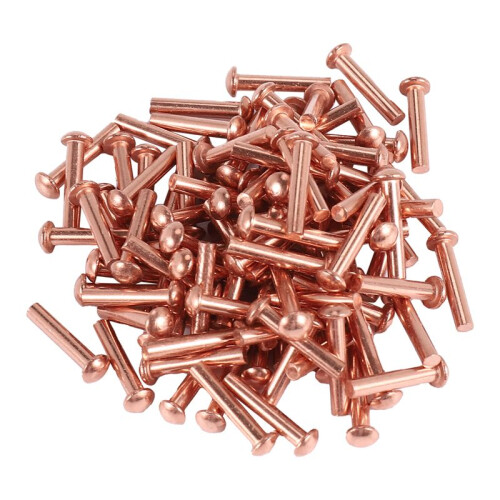 100 Pcs 5/64inch x 25/64inch Round  Copper Solid Rivets Fasteners