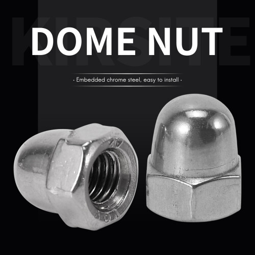 M6 Thread Dia Dome  304 Stainless Steel Cap Acorn Hex Nuts 20Pcs 1