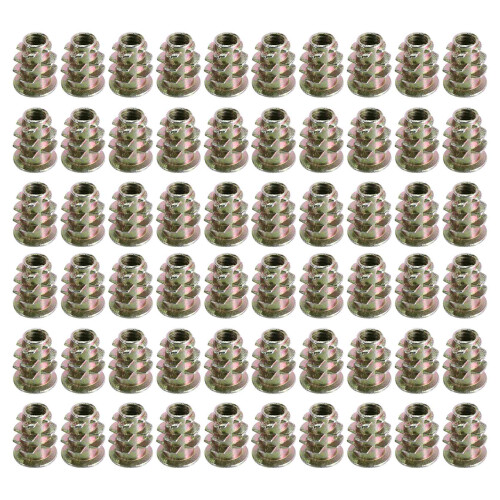 M4x10mm thread interface screw insert nuts 60 pcs for wooden furniture