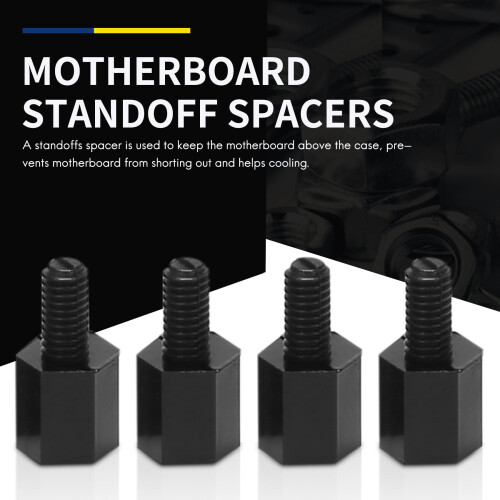 100x Motherboard Nylon Hex Standoff Threaded Spacer M3 Thread 6+6mm Black 1
