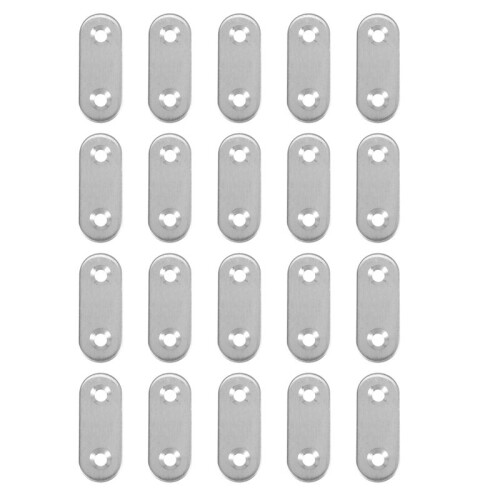 Stainless Steel Flat Bracket Straight Mending Fixing Plates 40mm 20pcs