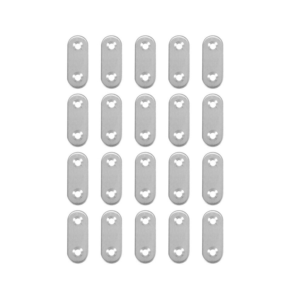 Stainless Steel Flat Bracket Straight Mending Fixing Plates 40Mm 20Pcs 6033725997366