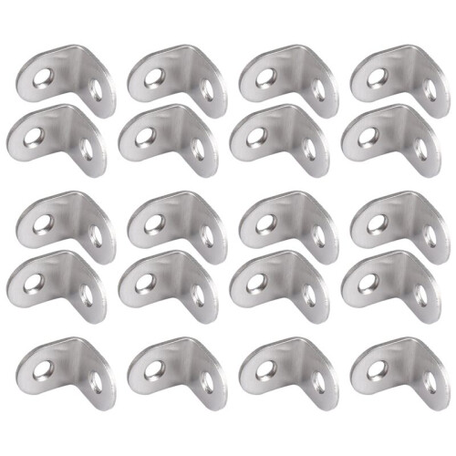 20Pcs 20mm x 20mm 90 Degree Shelf Support Corner Brace Angle Bracket