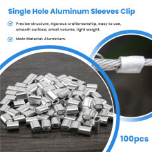 2.5mm Single Hole Wire Rope Aluminum Sleeves Clip Cable Crimps 100pcs