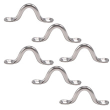 Pack of 6 Stainless Steel Bimini Boat Top PAD EYE , Eye Straps, Tie Down, Kayak Deck Loops, Tie Down Anchor Point, footman's loop FOR Kayak Canoe