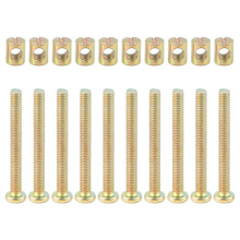 Hex Socket  Cap Screws Bolts Furniture Bolt with Threaded M 6 x 55 MM  Nuts  Dowel Slotted Furniture Nut for Beds Crib Chairs