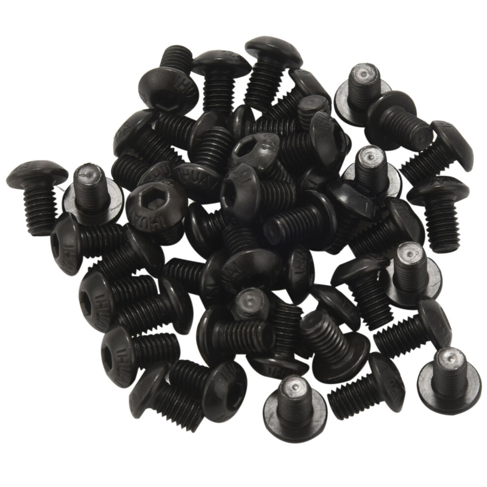 M5x8mm Button Hex Socket Cap Screw Bolt Black 50 Pcs 4713935088345