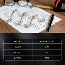 Pack of 6 Stainless Steel Bimini Boat Top PAD EYE , Eye Straps, Tie Down, Kayak Deck Loops, Tie Down Anchor Point, footman's loop FOR Kayak Canoe