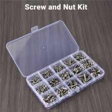 Kit de vis et d'ecrous, Kit de vis et ecrou de machine, 500 pieces M3 M4 M5 Douille hexagonale a tete bouton en acier inoxydable Bouchon tete Boulons