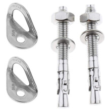 4Pcs 25KN 304 Stainless Steel Anchor Hanger Rock Climb Fastening Bolt Fixed Point Expansion Screw Piton Rock Piton Outdoor ToolSet for Safety Climbing