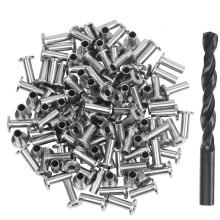 120Er Pack Edelstahl-SchutzhüLsen für 1/8 Zoll 5/32 Zoll oder 3/16 Zoll KabelgeläNder, T316 Marine Grade KabelgeläNder Kit mit Bohrer