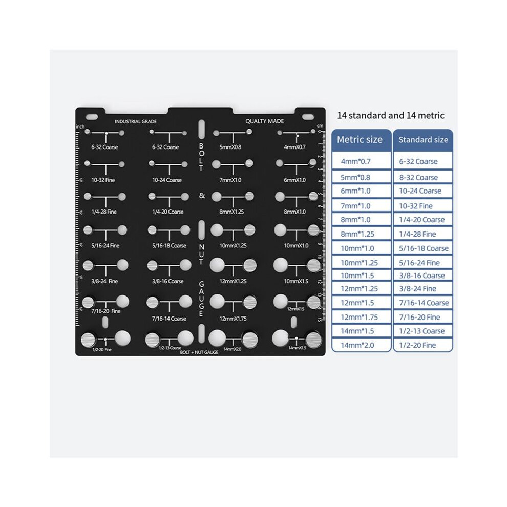 Thread Checkers,Bolt Identifier Board,Bolt And Screw Size Thread Gauge,Nut And Bolt Identifier Standard And Metric 6034161331967