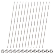 26pcs 8/32Inch Threaded Rods and Hex Nuts,M4 12Inch Stainless Steel Fully Rod Threaded for Beaded Garden Stake Rods