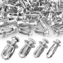 80Pcs Expansion Screw Petal Nut, M4 M5 M6 M8 Jack Nuts, Petal Shape Metal Nut with Screws Assembly for Hollow Wall Iron
