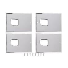 Smooth Aluminum Chrome Billet Interior Door Handles Cover Trim, Anti-Scratch Plates for H2 SUV SUT 2003-2007