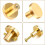 8pcs Cabinet Knobs,Round Dresser Pull Knob Wardrobe Pull Door Handle with 8 Screws Drawer Pulls Kitchen Gold 3