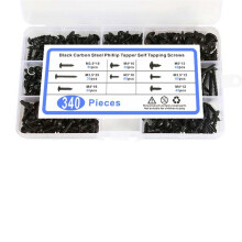 Viti Autofilettanti In Acciaio al Carbonio Nero Viti Tonde con Rondelle