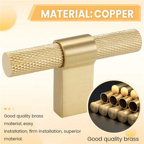 Solid Brass French Style Luxury Cabinet Knobs Wardrobe Drawer Doors Handle Tbar Cabinet Handle 60mm 2