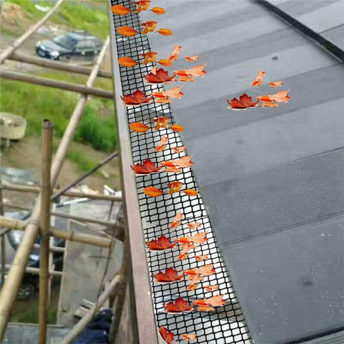 Mesh Gutter Guard Leaf Protection Mat Guttering Block Leaves Prevent Clogging Garden Protection Net 2